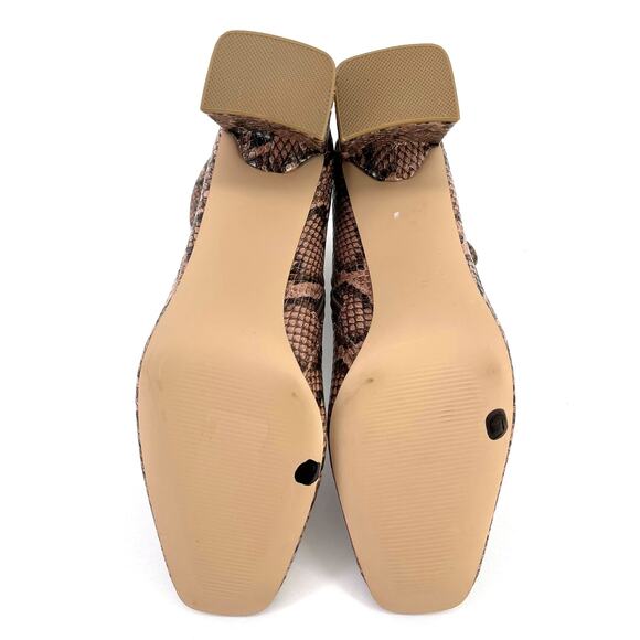 Steve Madden Harli Snakeskin Print Block Heel Boots Womens Sz 7 Brown Black - Picture 7 of 8